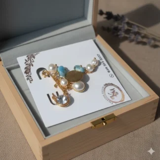 Broche Perla y Larimal Padre Nuestro.