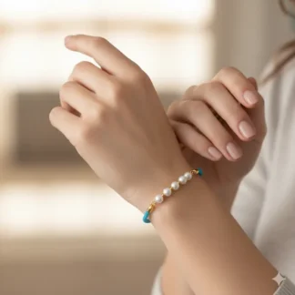 Pulsera Cordón Sencilla de Perlas