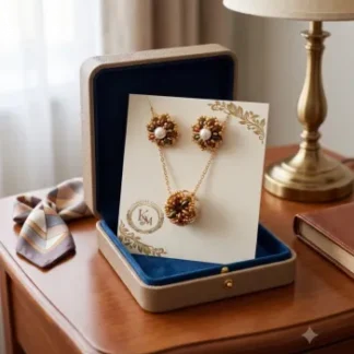 Juego Cadena y Aretes tipo Flor