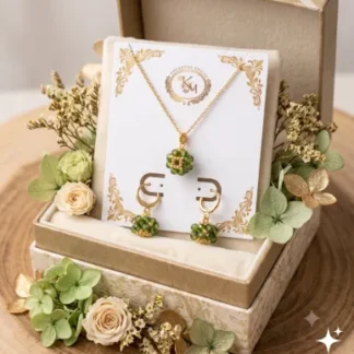 Juego Cadena y Aretes tipo Cilindro Pequeño